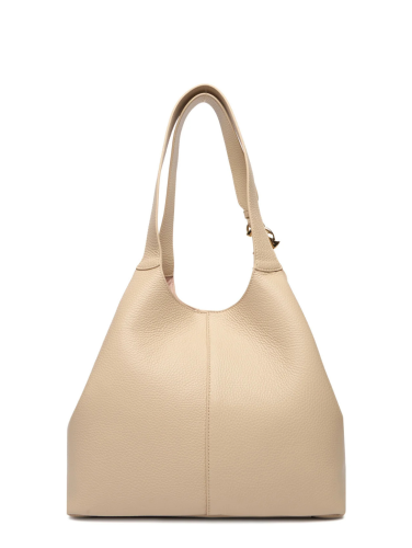 Coccinelle C-Easy kožená kabelka Medium – sandshell