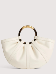 Coccinelle Shell kožená kabelka – medium pearl