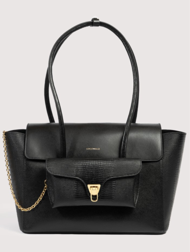 KABELKA COCCINELLE DOUBLE BEAT BIMATERIAL noir