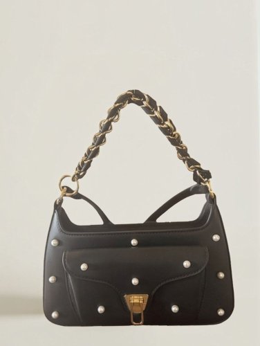 KABELKA COCCINELLE BEAT GENERATION PEARL STUDS noir