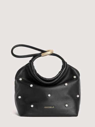 KABELKA COCCINELLE POUCH PEARL STUDS noir