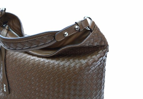 KABELKA ABRO PIUMA wowen leather brown