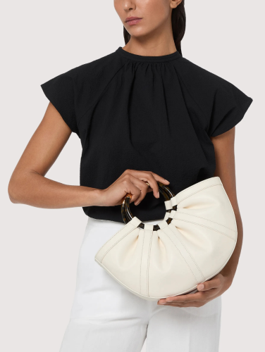 Coccinelle Shell kožená kabelka – medium pearl