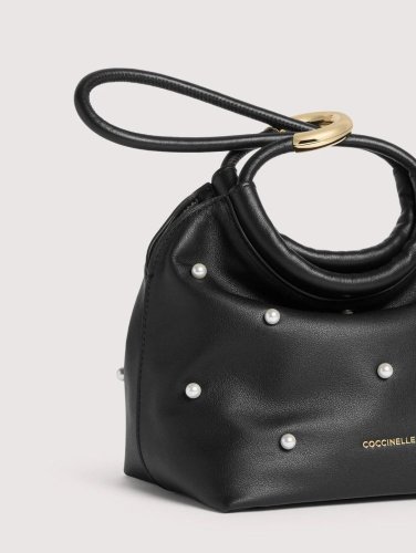 KABELKA COCCINELLE POUCH PEARL STUDS noir