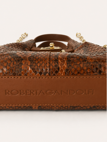 Roberta Gandolfi minibag Sveva – Python/Cuoio