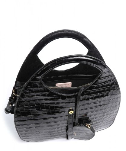 Coccinelle Cosima kabelka Medium Croco – noir