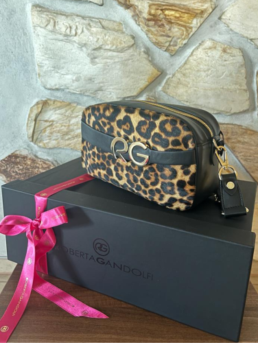 Roberta Gandolfi kabelka Dafne pony leopard