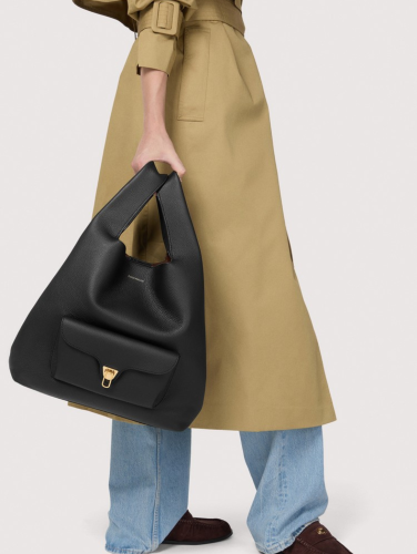 KABELKA COCCINELLE BEAT SHOPPING noir/cognac