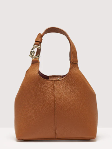 Coccinelle C-Easy kožená kabelka Small – cognac