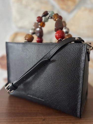 Roberta Gandolfi Vittoria kožená kabelka - black