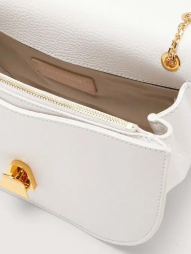 Coccinelle Dew kožená kabelka – lambskin white