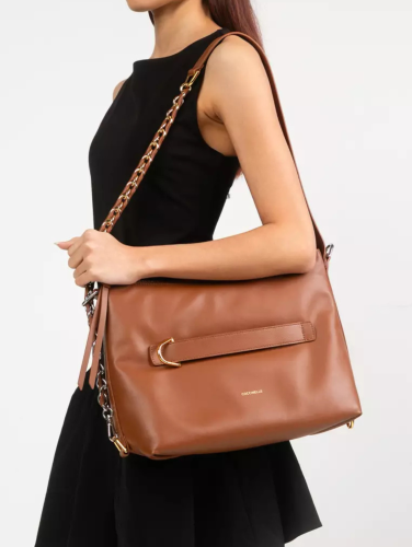 KABELKA COCCINELLE GRETEL PUFFY SMOOTH cognac