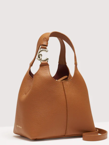Coccinelle C-Easy kožená kabelka Small – cognac