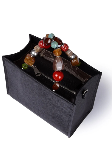 Roberta Gandolfi Vittoria kožená kabelka - black