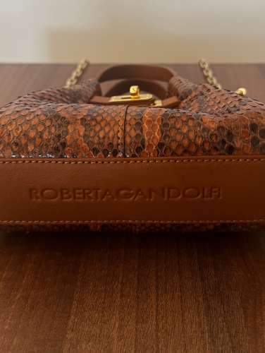 Roberta Gandolfi minibag Sveva – Python/Cuoio