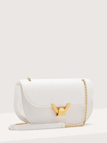 Coccinelle Dew kožená kabelka – lambskin white
