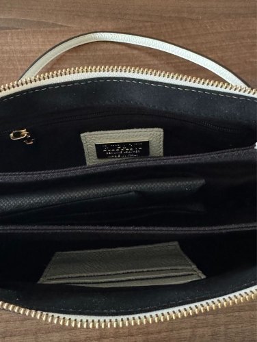 Ripani Patrizia kožená kabelka - kraví vzor, ​​béžová