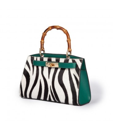 Roberta Gandolfi kabelka Lola small zebra/smeraldo