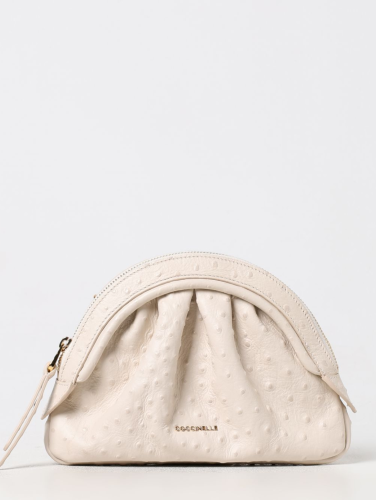 KABELKA COCCINELLE CHEEK OSTRICH SMALL lambskine white