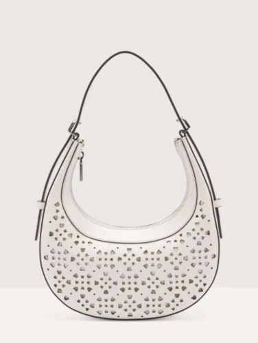 KABELKA COCCINELLE WHISPER COWHIDE PERFOREE blanco