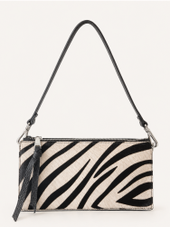 Ripani Patrizia kožená kabelka - vzor zebra, béžová