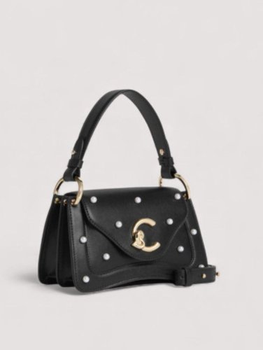 KABELKA COCCINELLE C-ME PEARL STUDS noir