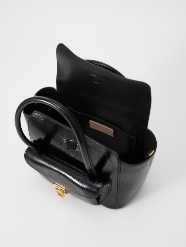 KABELKA COCCINELLE DOUBLE BEAT shiny wrinkled small noir