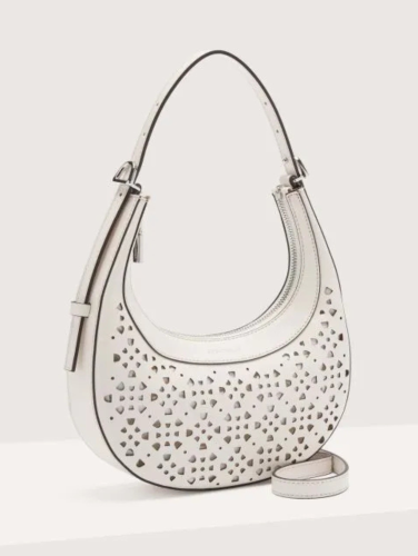 KABELKA COCCINELLE WHISPER COWHIDE PERFOREE blanco